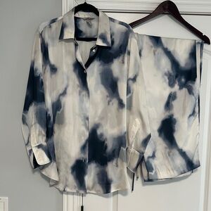 H&M matching coord set watercolor print